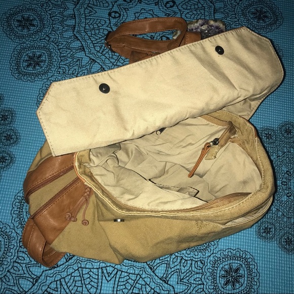 🦋 Backpack*** brown Leather/canvas 🔥 - Picture 7 of 7